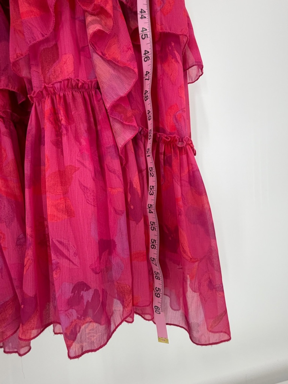 BHLDN by Anthropologie Thalia Ruffle Chiffon Maxi Dress 8 Prom Coquette Wedding - Picture 11 of 13